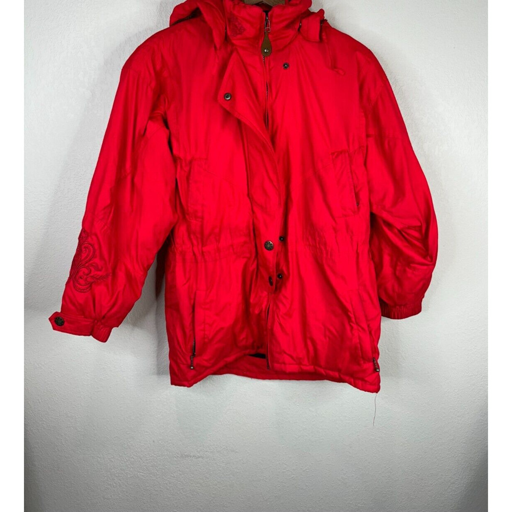 Vintage 90s Obermeyer Womens Sienna Ski Jacket Size 6 Red Thermolite Insulated